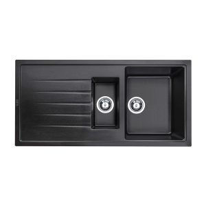 Atlante Siyah 1.5 Göz Granit Mutfak Eviyesi 100x50 Cm