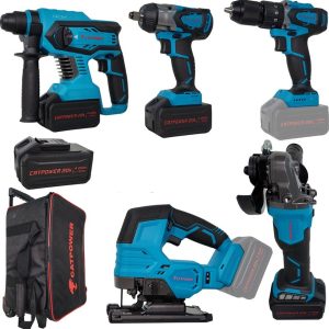 Catpower 4150 Akülü Kömürsüz Motor 5'li Alet Seti 3 Adet 4 AH Akü