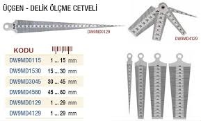 Dw Üçgen Delik Ölçme Cetveli 45-60 Mm