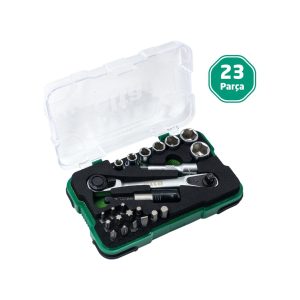 Elta 1/4" Altıköşe Cırcırlı Lokma Anahtar Ve Bits Uç Seti 23 Parça