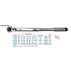 GARTOOL TORK ANAHTARI 1/2 19-110NM 1.9-11.2 KG 16808