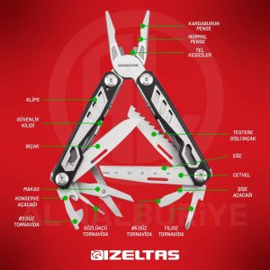 İzeltaş Multi Tool 15 Fonksiyonlu 155 MM Pense - 14000005270