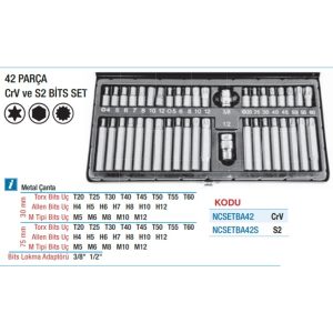 Nt Bits Set Takımı 42 Parça Crv Ncsetba42