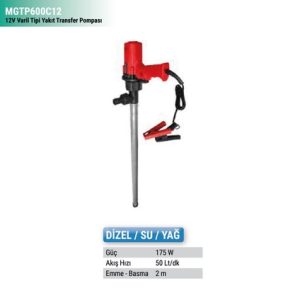 Omega 12V Varil Tipi Yakıt Transfer Pompası MGTP600C12