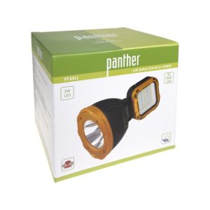 Panther Pt-8411 Usb Şarjlı Solar El Feneri Sarı - Siyah