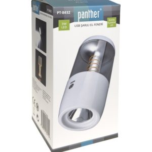 Panther Pt-8432 Usb Şarjlı El Feneri Beyaz