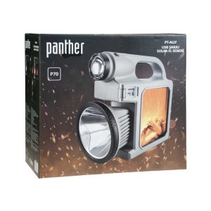 Panther Pt-ally Usb Şarjlı Solar Fener Siyah