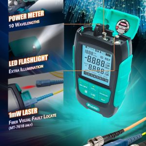 Proskit Mt-7618 Mini Palm 3'ü 1 Arada Fiber Optik Güç Ölçer