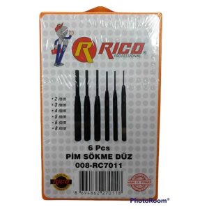 Rico 6 Parça Pim Sökme Düz Pim Çıkarma Seti Takımı