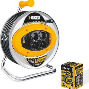 Sgs 2111 30 Metre Metal Makaralı Uzatma Kablosu 3x2,5 Kablo 30 M