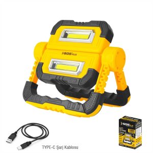 Sgs 5057 Şarjlı Led Çalışma Lambası-power Bank 1000 Lümen 3.7 Volt/ 5000 Mah Sarı - Siyah