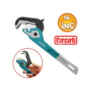 Total Cırcırlı Boru Anahtarı 14'' İngiliz Anahtar 5.2 Cm Ağız 35 Cm Boy Çırçırlı Sökme Sıkma Tutma