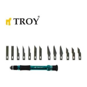Troy 21604 Hobi Maket Bıçağı Seti, 14 Parça Taşıma Kutulu